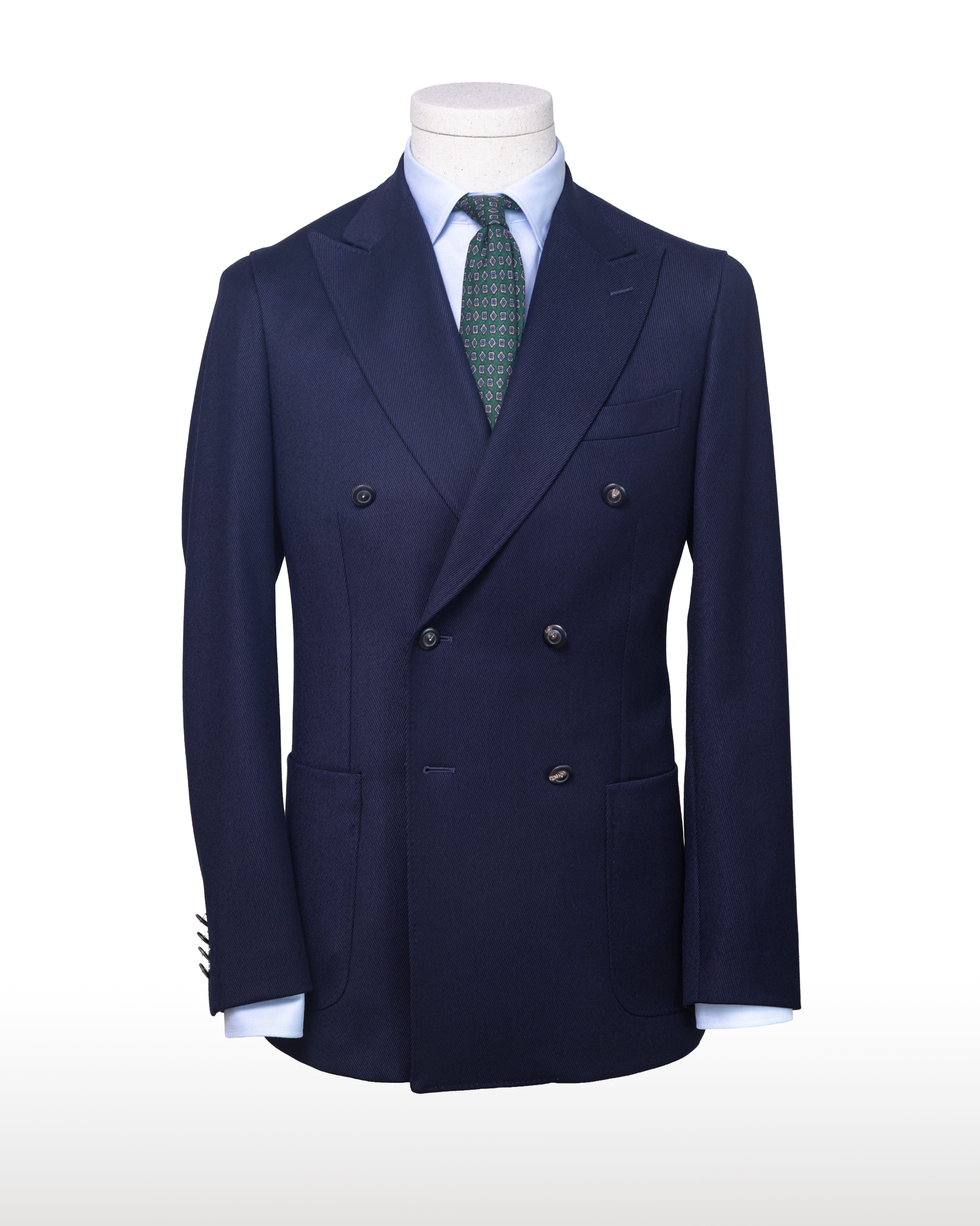 Blazer Cruzado Azul Marino lana y algodón / CASA SARTORIAL