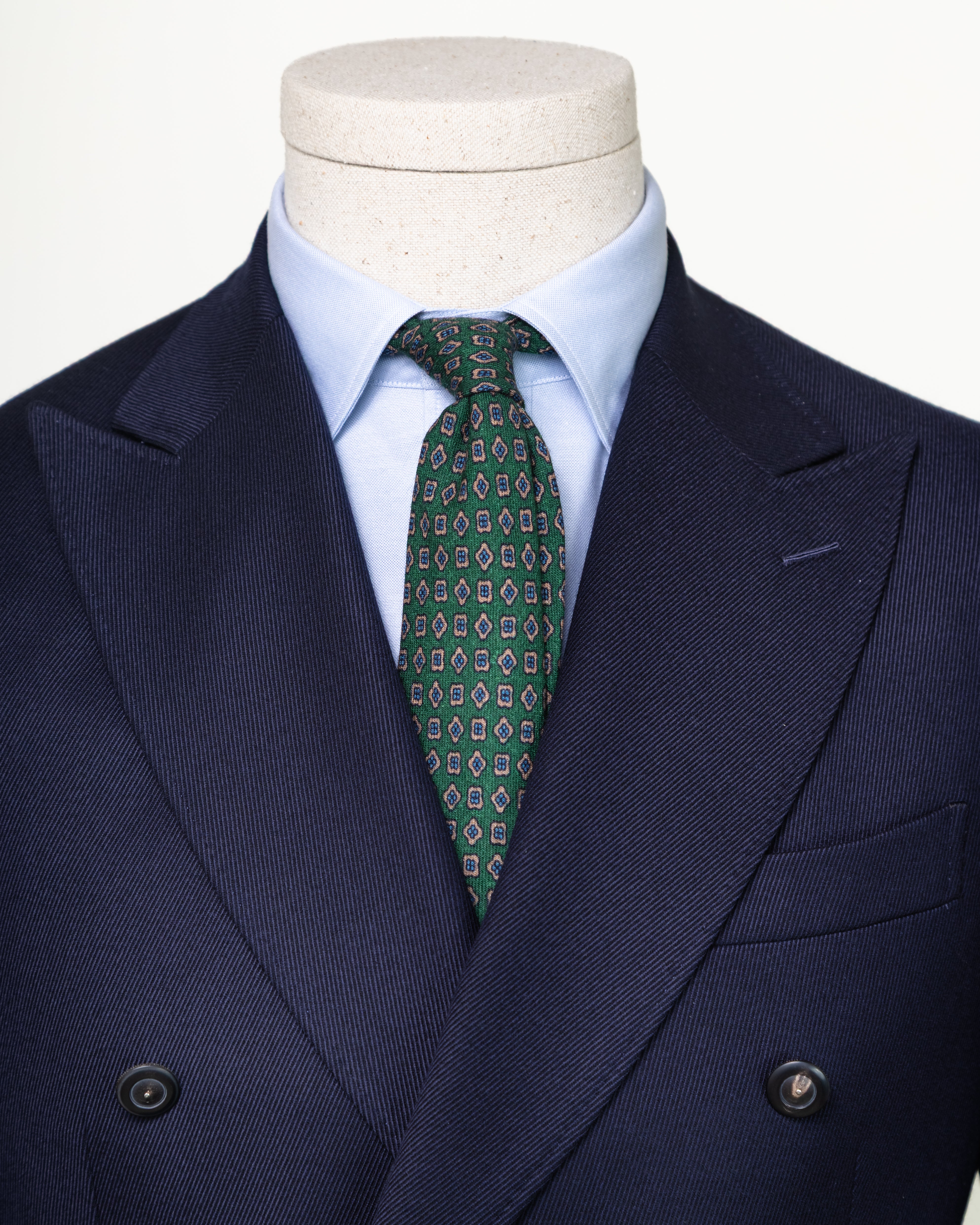 Blazer Cruzado Azul Marino lana y algodón / CASA SARTORIAL