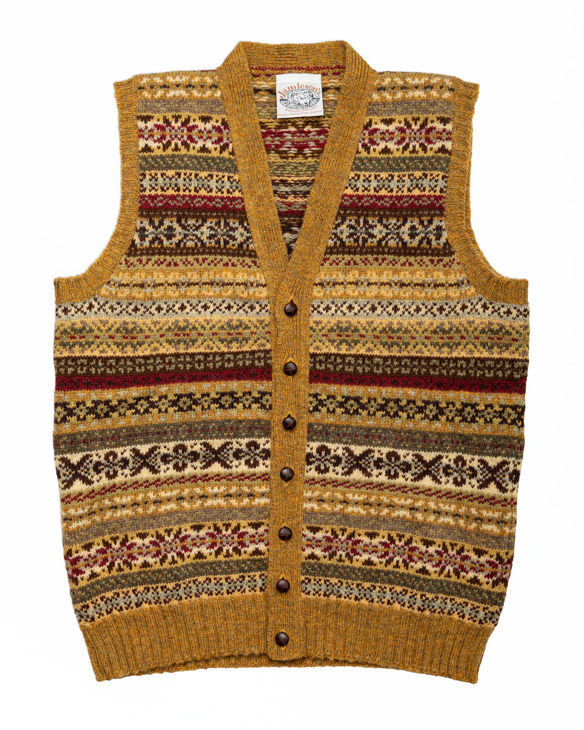 Knitted Sleeveless Vest Cardigan Fair Isle | Jamieson's